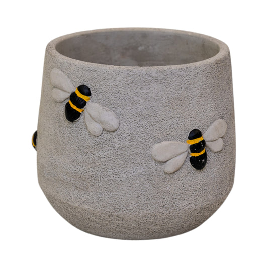 Cement Bee Planter with Embossed Detail