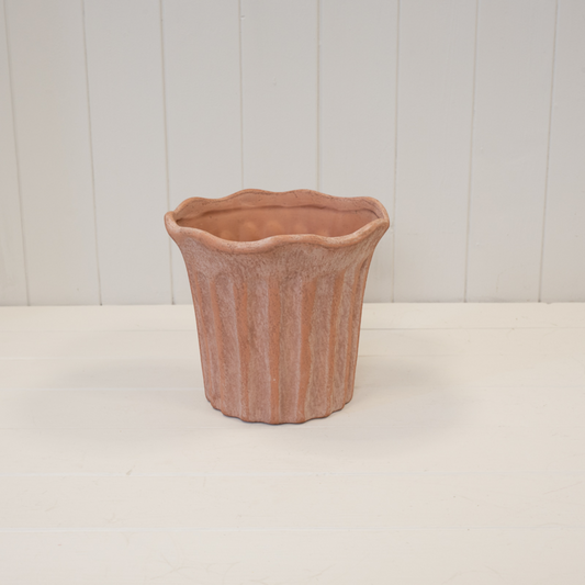 Medium Terracotta Fluted Stoneware Pot