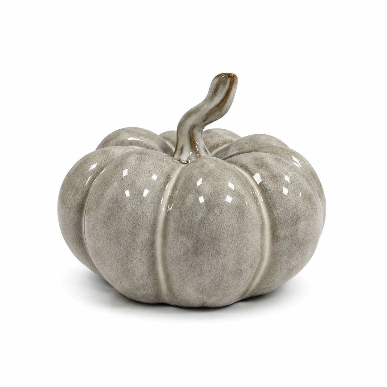 Beige Mottle Ceramic Pumpkin Decoration