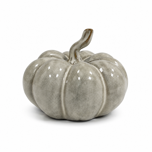Beige Mottle Ceramic Pumpkin Decoration