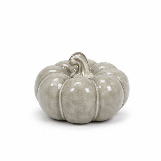 Beige Mottle Ceramic Pumpkin Decoration