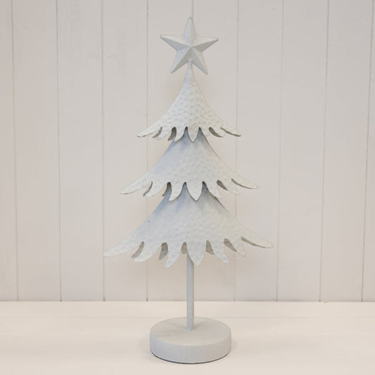 Large Off White Metal Christmas Tree Decoration 53cm