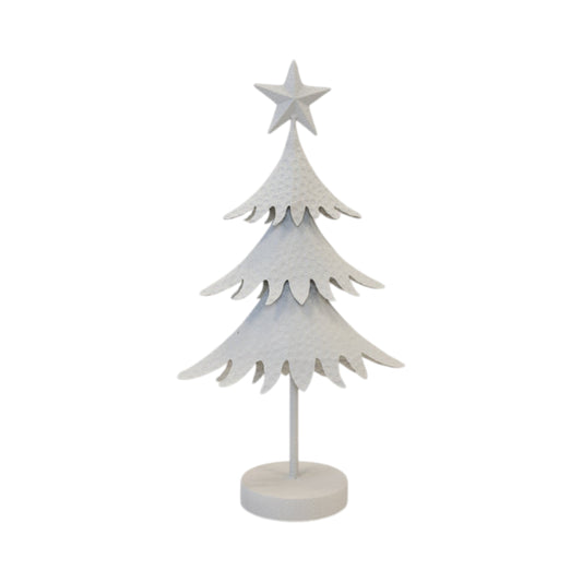 Large Off White Metal Christmas Tree Decoration 53cm