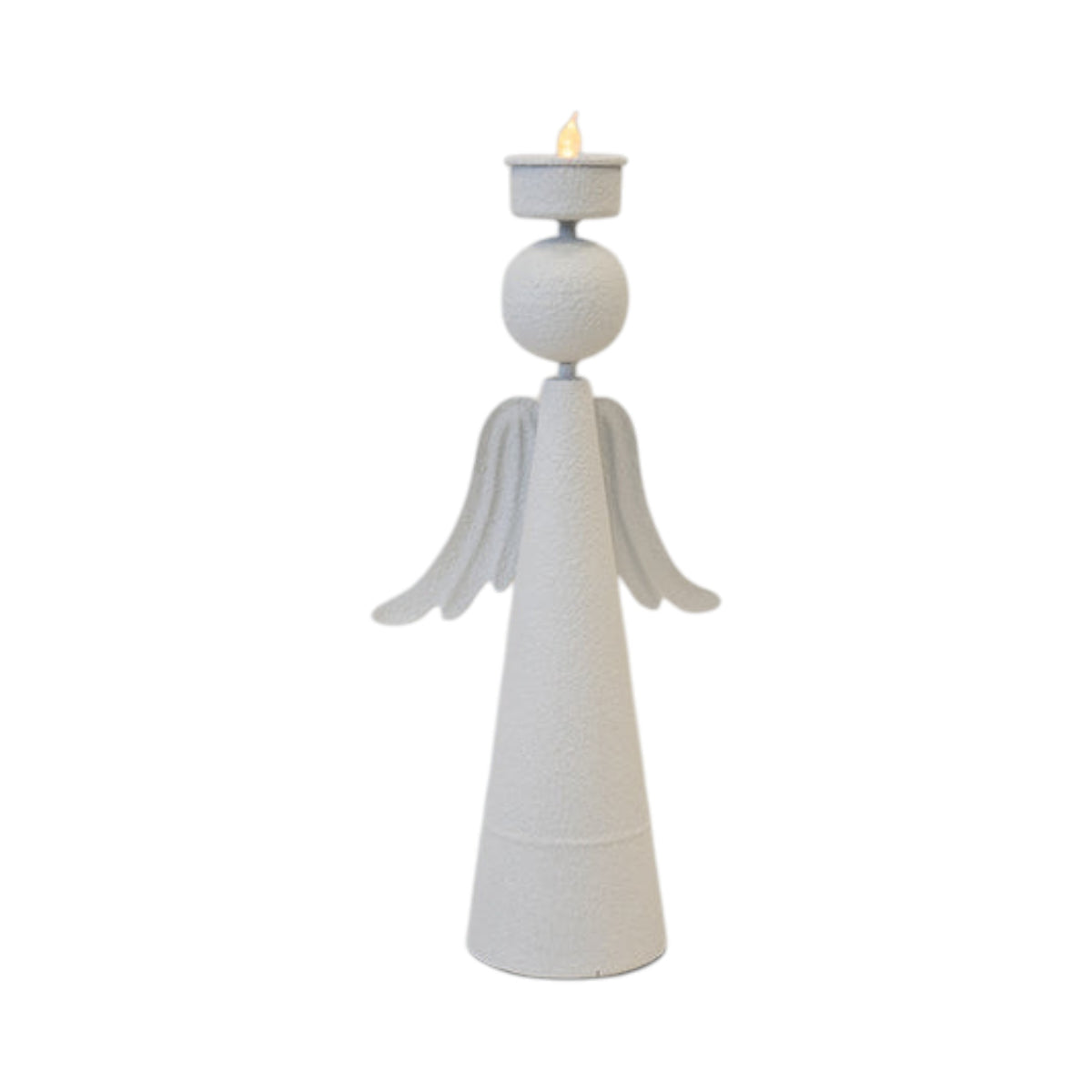 Off White Metal Angel Tealight Holder 32cm