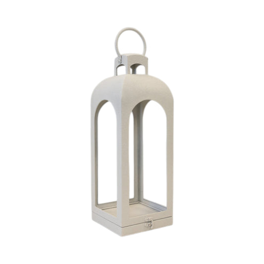 Medium Off White Metal Open Face Lantern 51cm