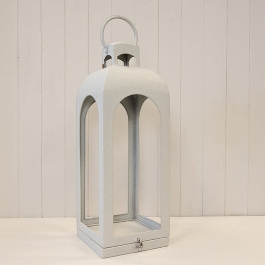 Large Off White Metal Open Face Lantern 60cm