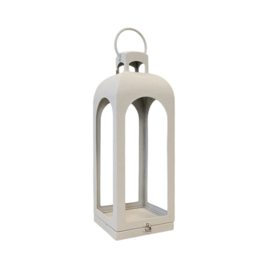 Large Off White Metal Open Face Lantern 60cm