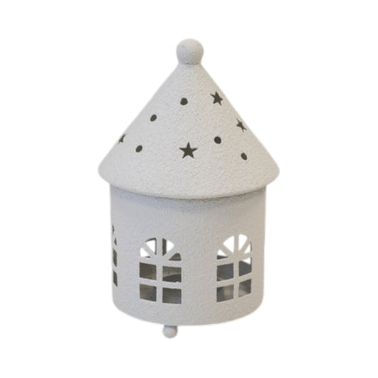 Small Off White Rounded Tealight House 19cm