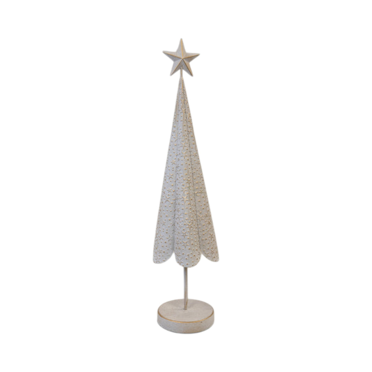 Off White Metal Tree with Brushed Gold Stars 57cm