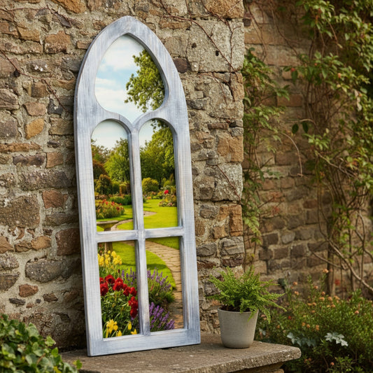 Wooden Church Style Wall Mirror 100cm