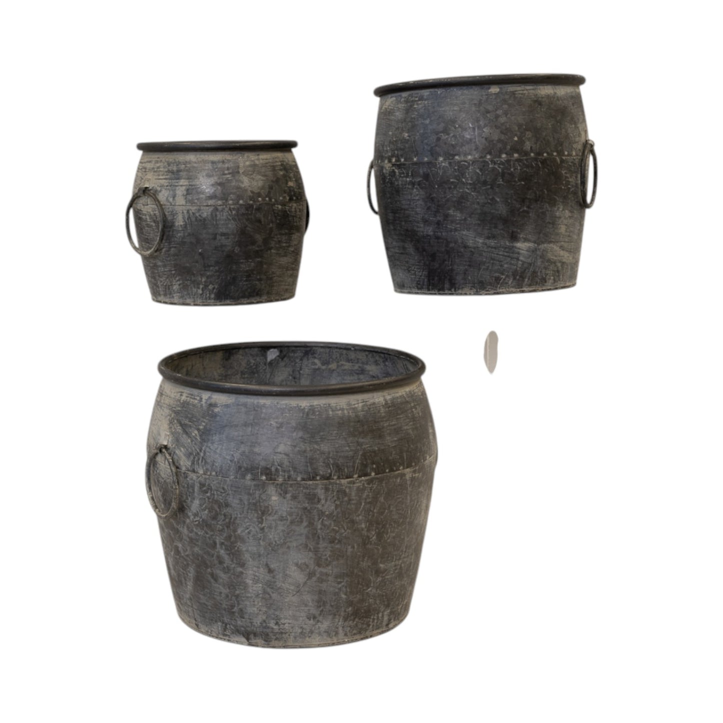 Set of Three Rounded Tub Planters