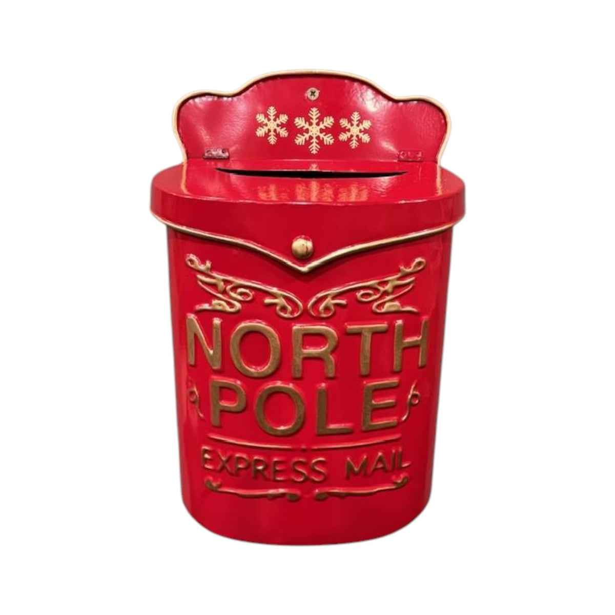 Red Metal 'North Pole Express Mail' Letterbox