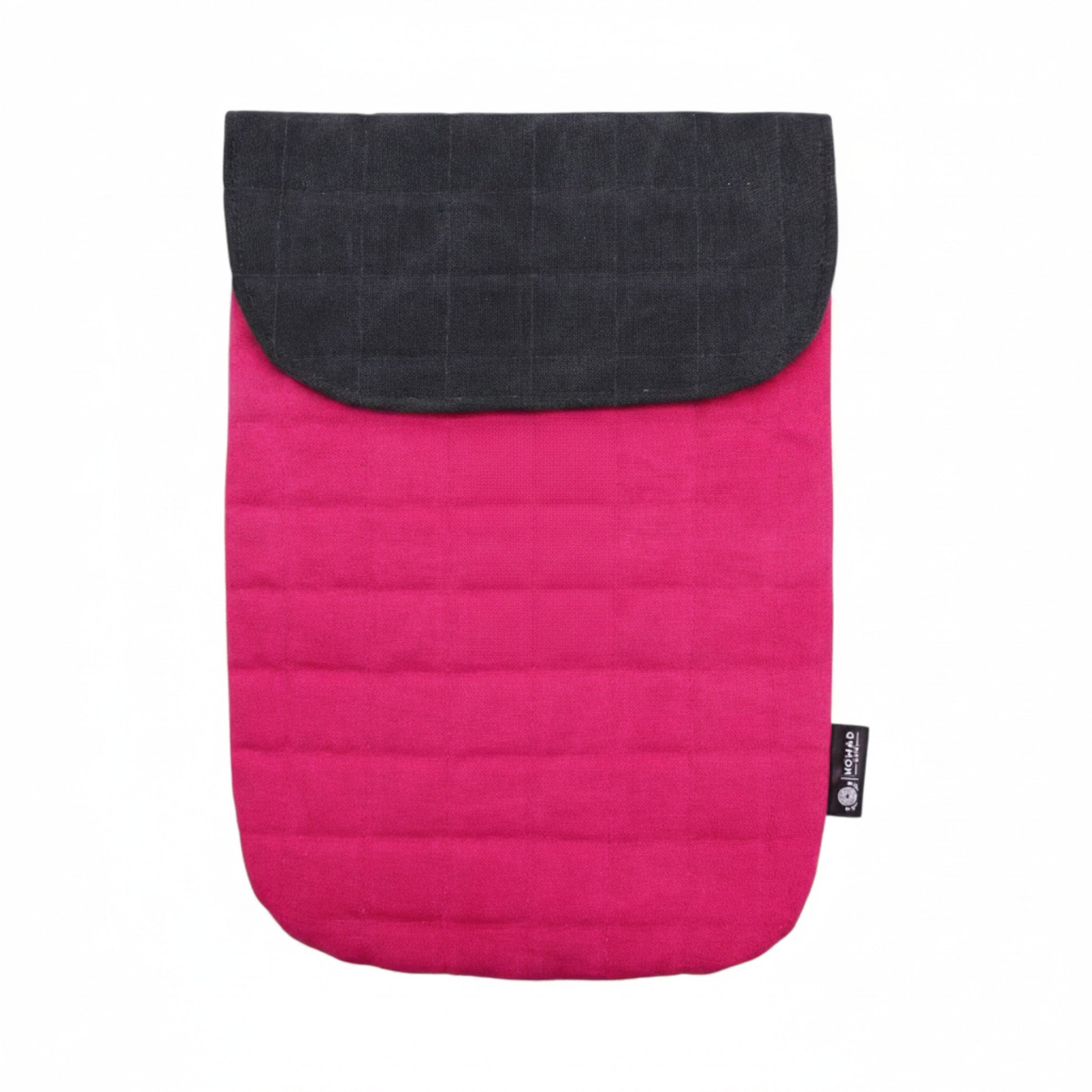 Shocking Pink 13 Inch Padded Laptop Pouch Stonewash Cotton