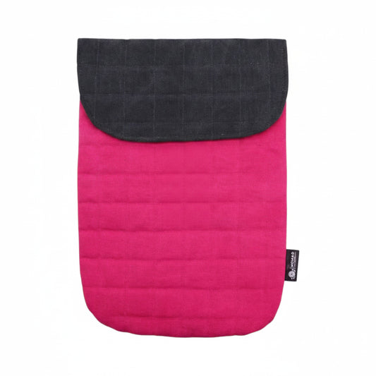 Shocking Pink 13 Inch Padded Laptop Pouch Stonewash Cotton
