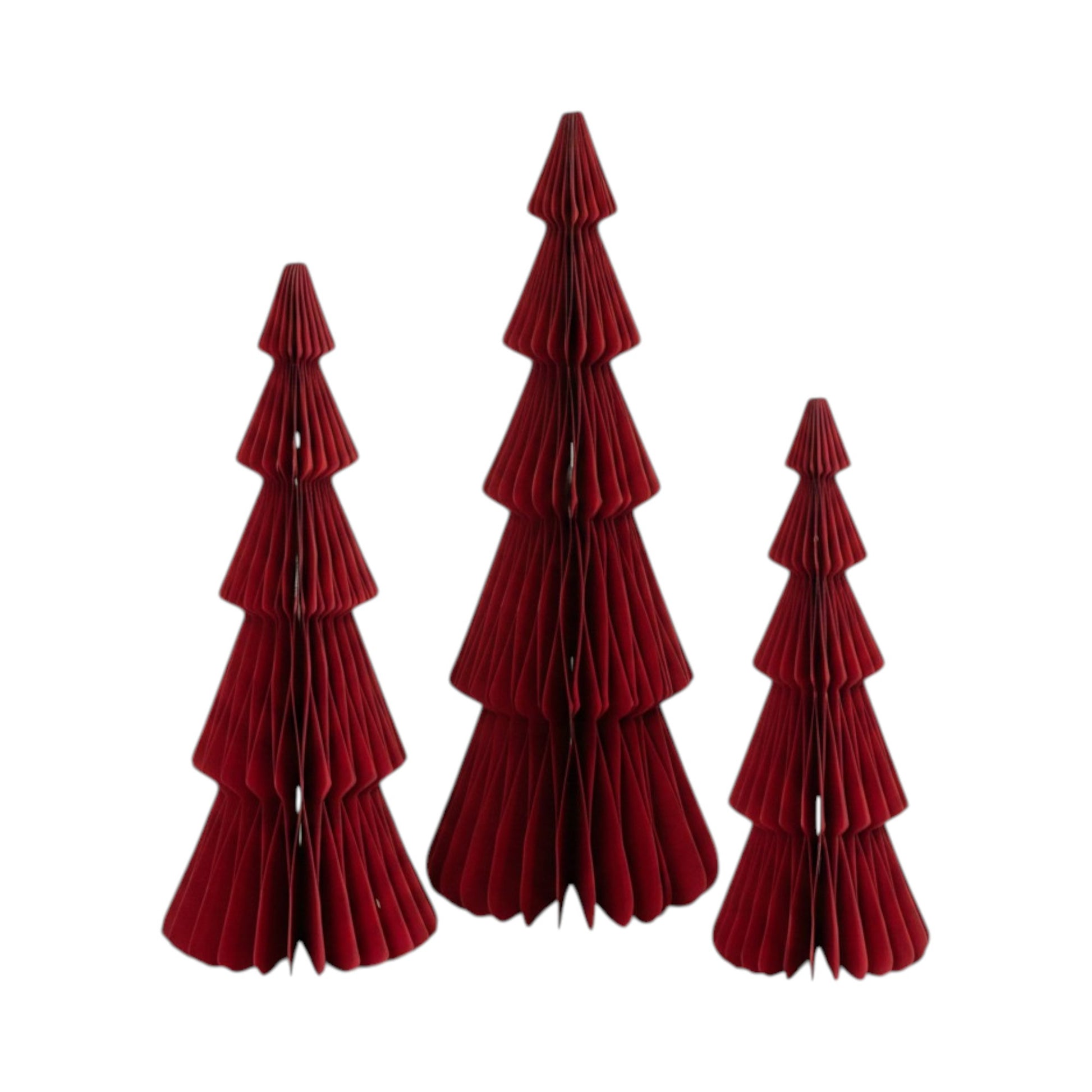Set of 3 Red Standing Trees