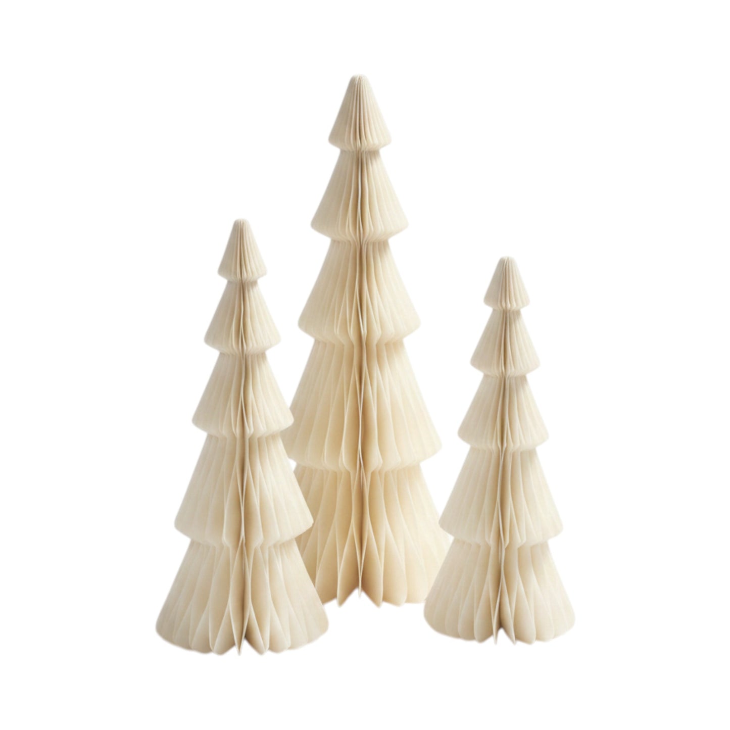 Set of 3 White Standing Trees