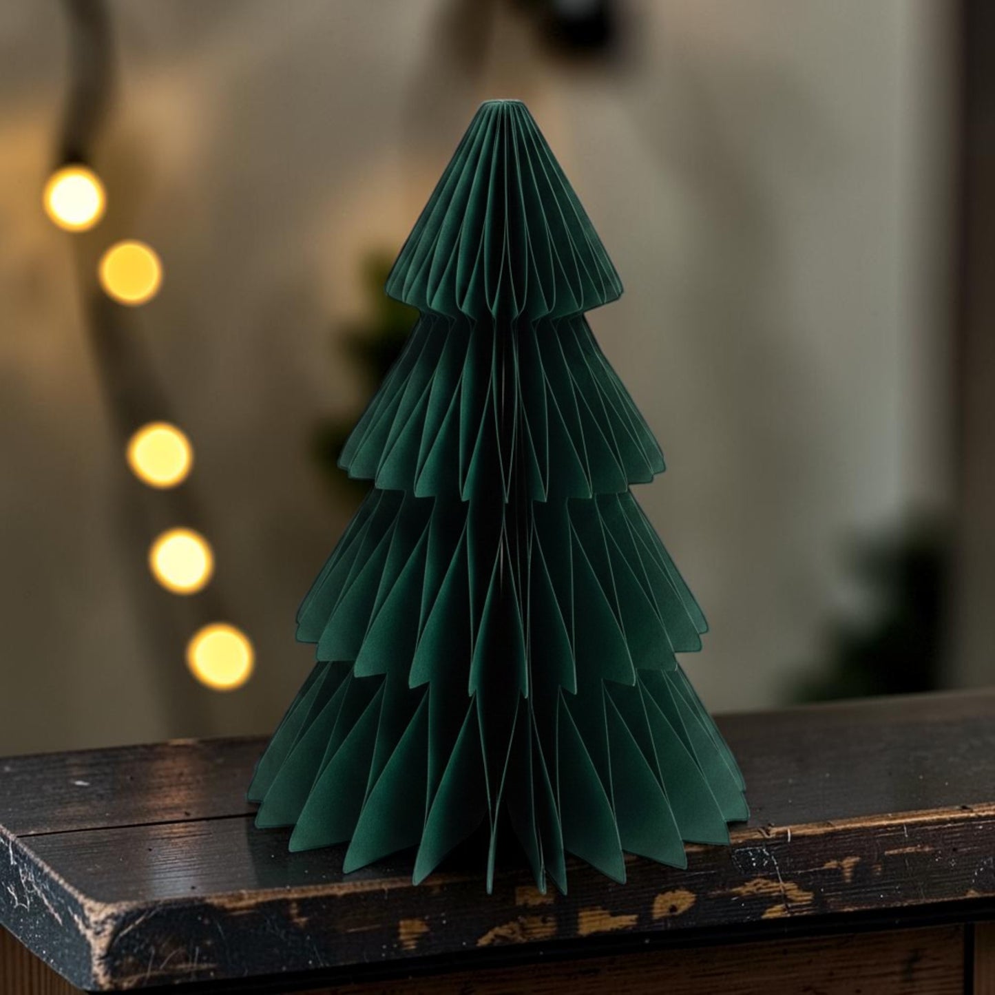 Set of 3 Dark Green Paper Christmas Trees 20CM