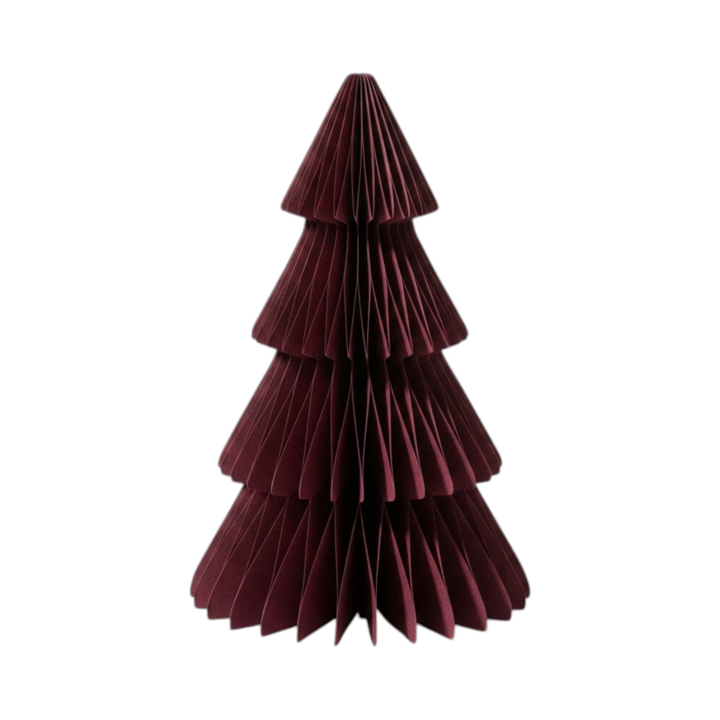 Set of 3 Claret Red Paper Christmas Trees 20cm