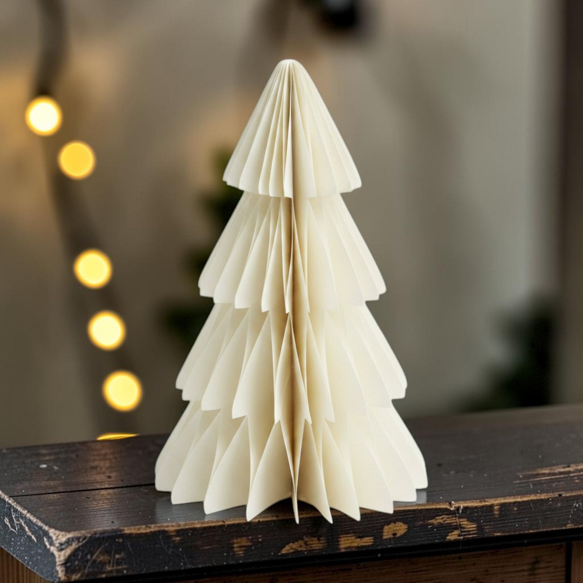 Set of 3 Winter White Paper Christmas Trees 20cm