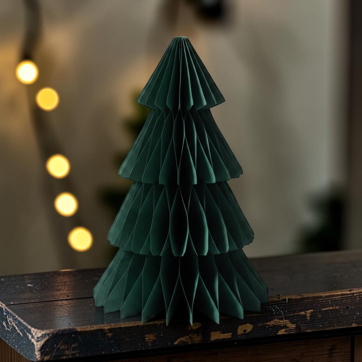 Set of 3 Dark Green Paper Christmas Trees 25cm