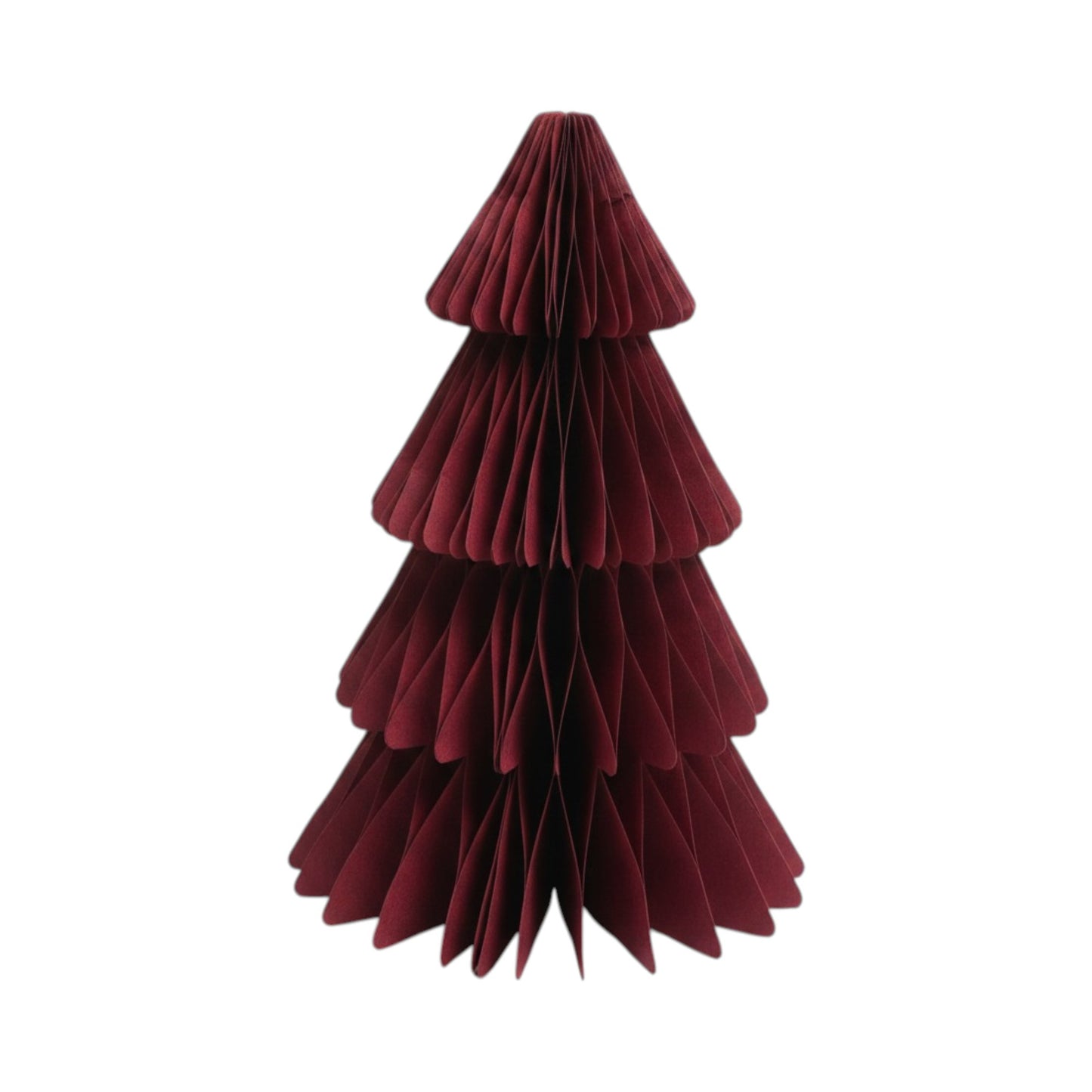 Set of 3 Claret Red Paper Christmas Trees 25cm