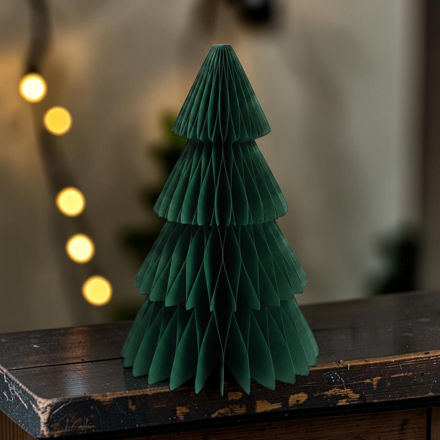 Set of 3 Dark Green Paper Christmas Trees 30cm