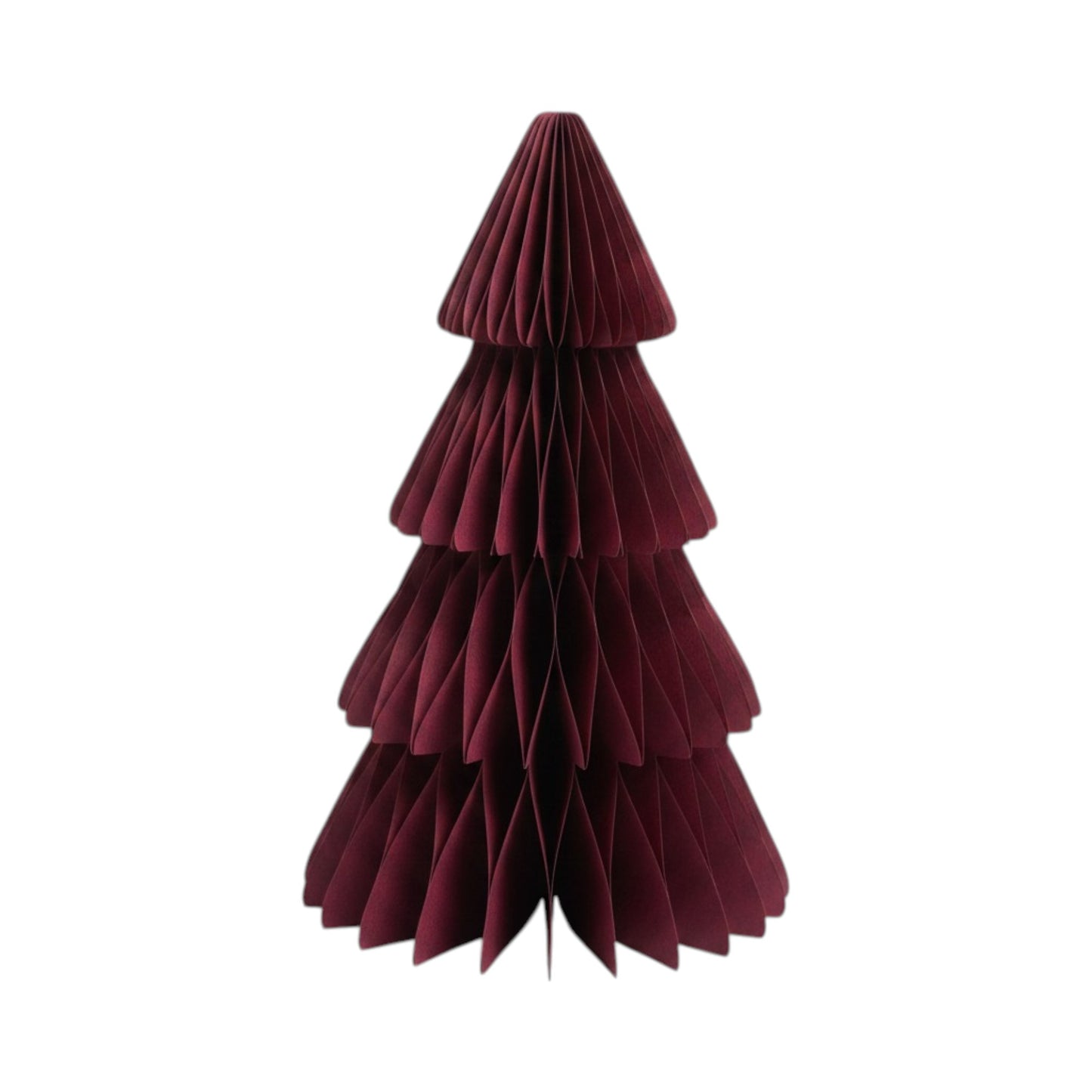 Set of 3 Claret Red Paper Christmas Trees 30cm