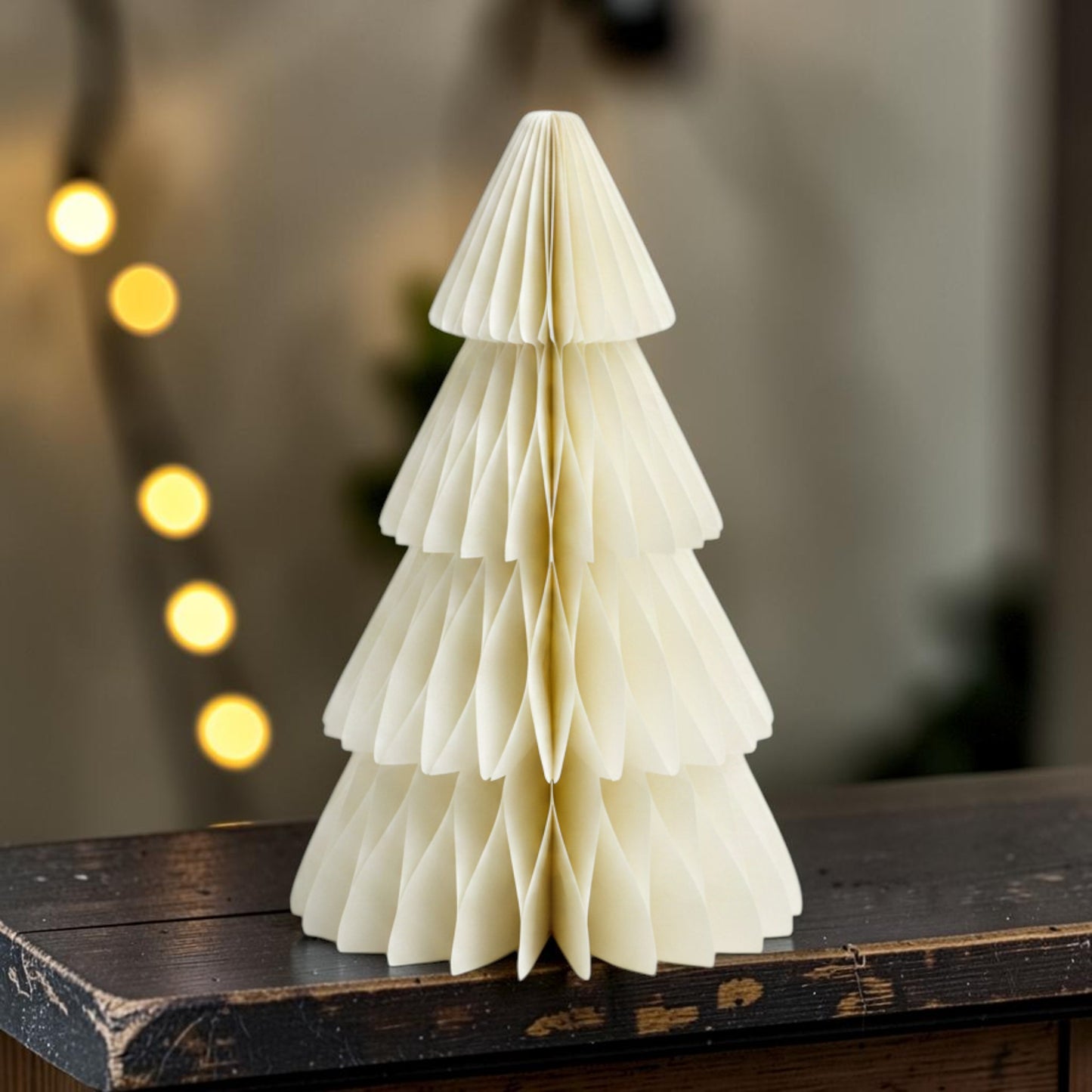 Set of 3 Winter White Paper Christmas Trees 30cm