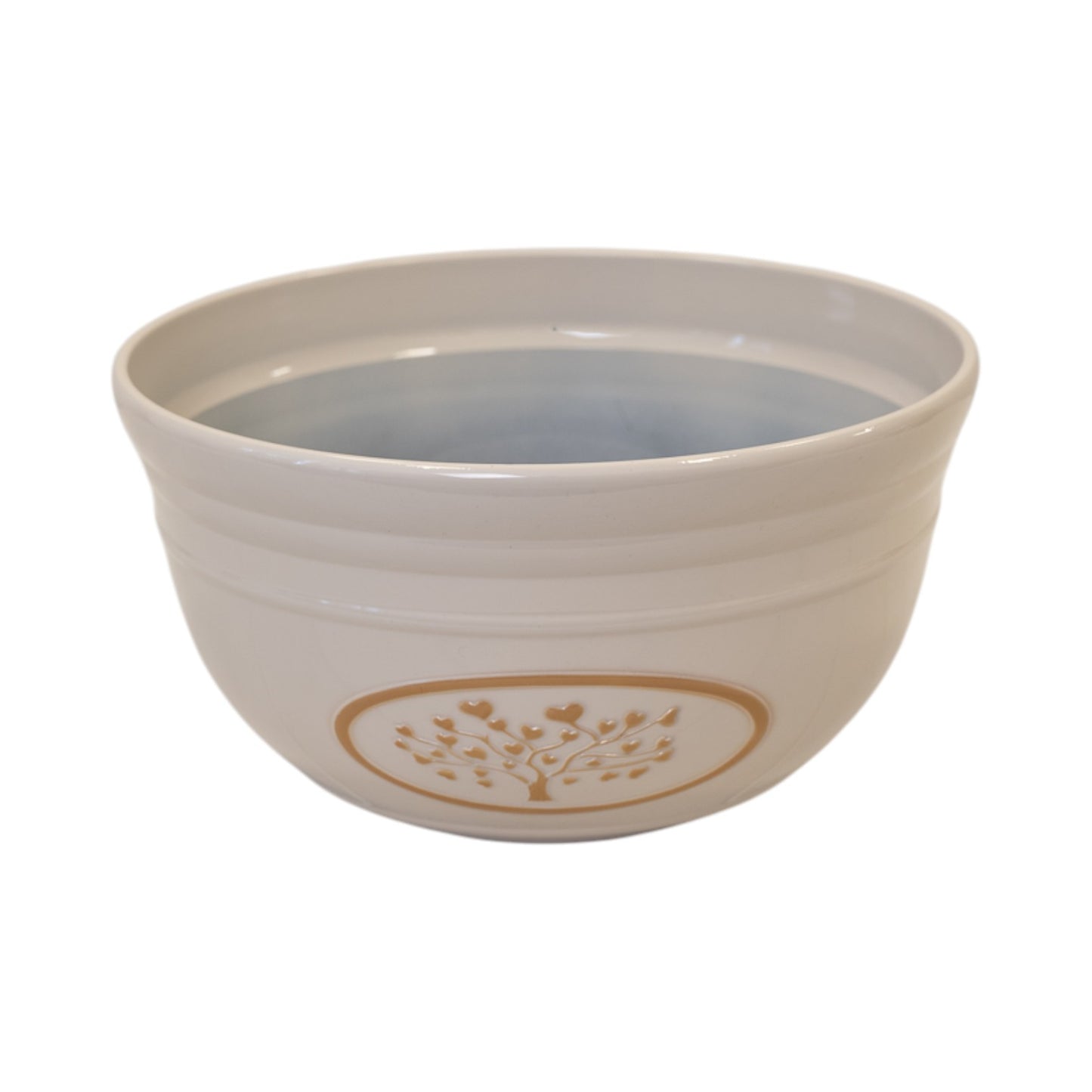 Cream Round Love Heart Tree Bowl Recycled Plastic Planter 6.6LTR
