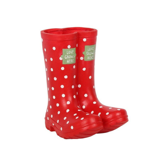 Red Welly Boot Planter
