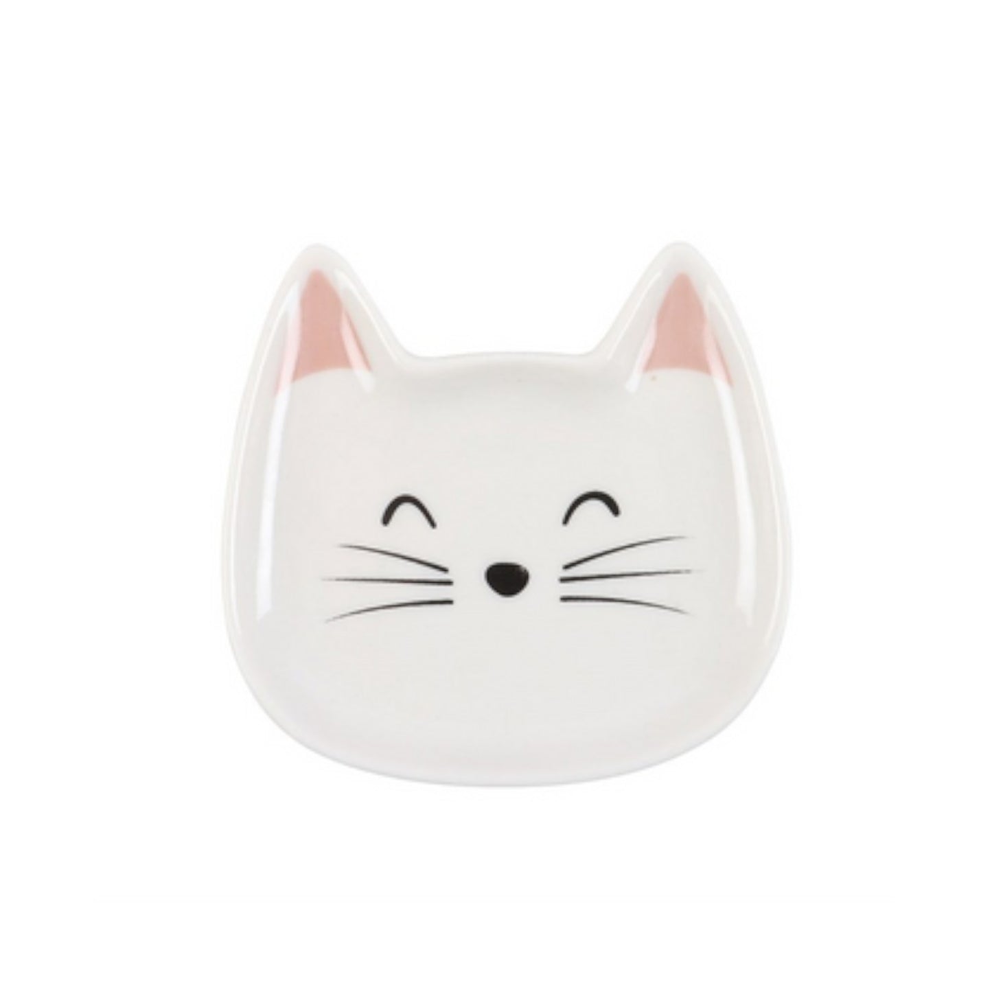 White Cat Face Trinket Dish