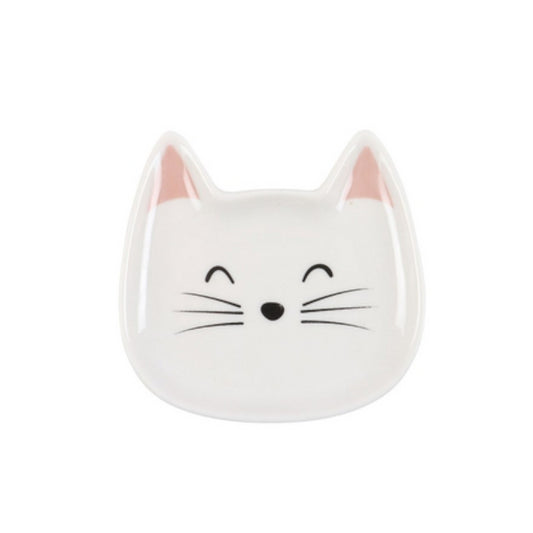 White Cat Face Trinket Dish