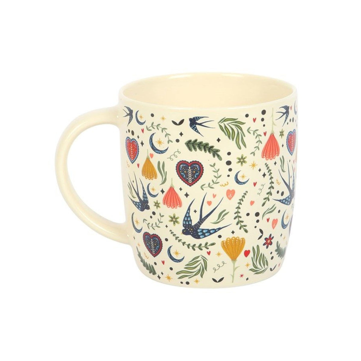 Cream Midnight Bloom Print Mug