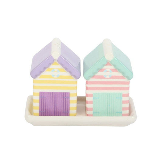 Pastel Beach Hut Salt and Pepper Shakers
