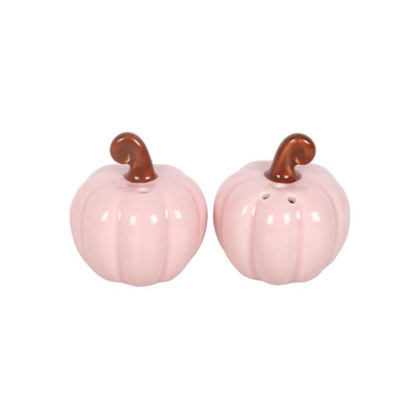 Pink Curly Pumpkin Salt and Pepper Shakers