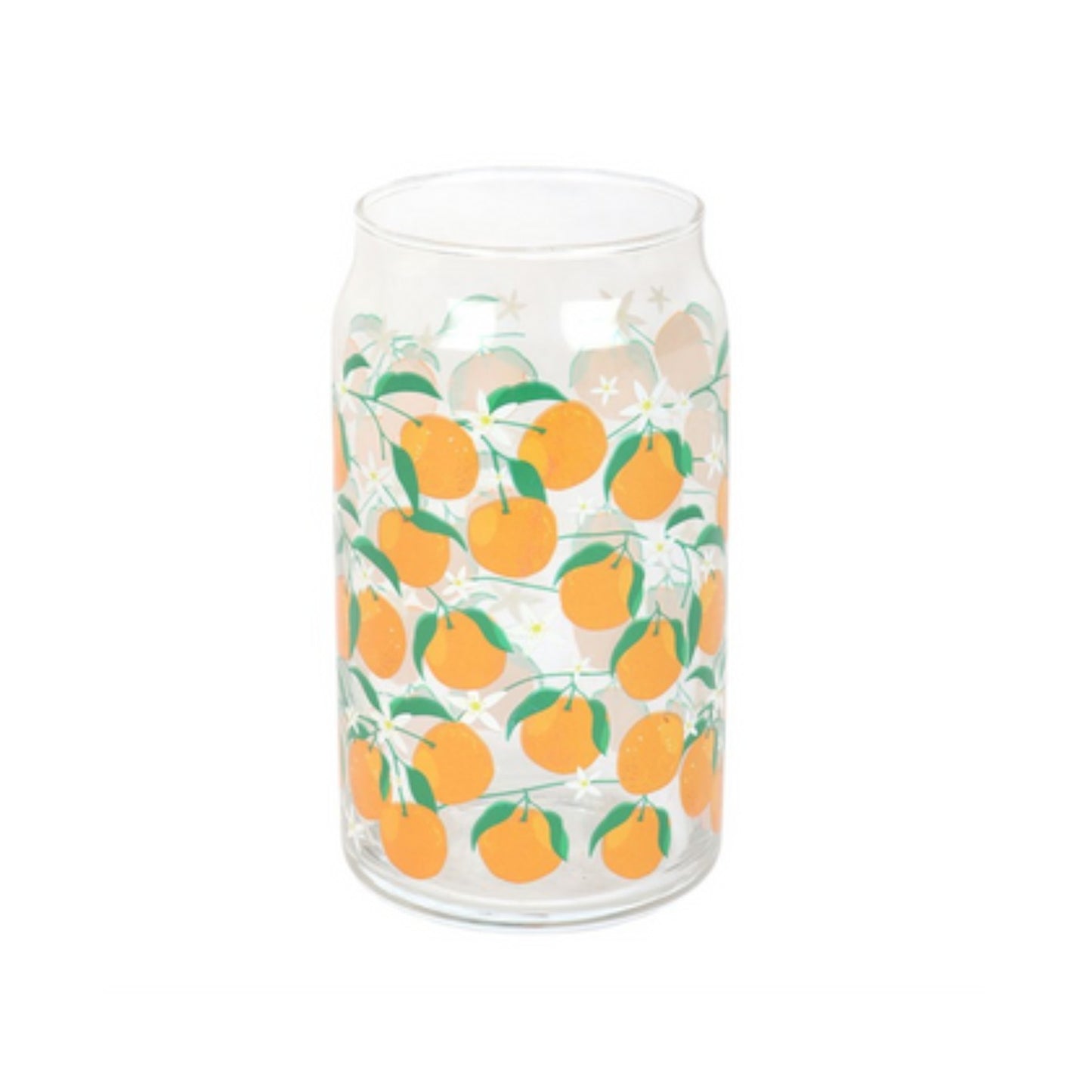 Orange Print Can Glass