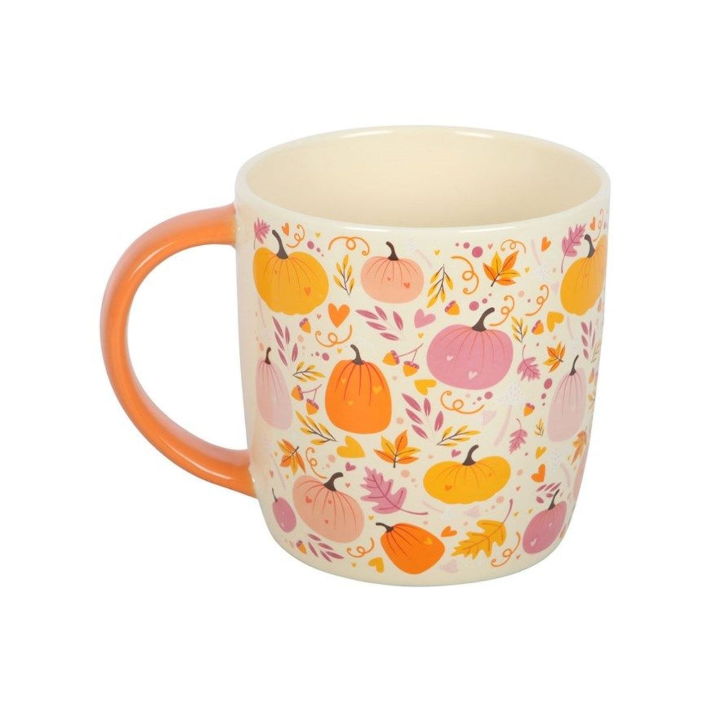 Pink and Orange Pumpkin Print Mug
