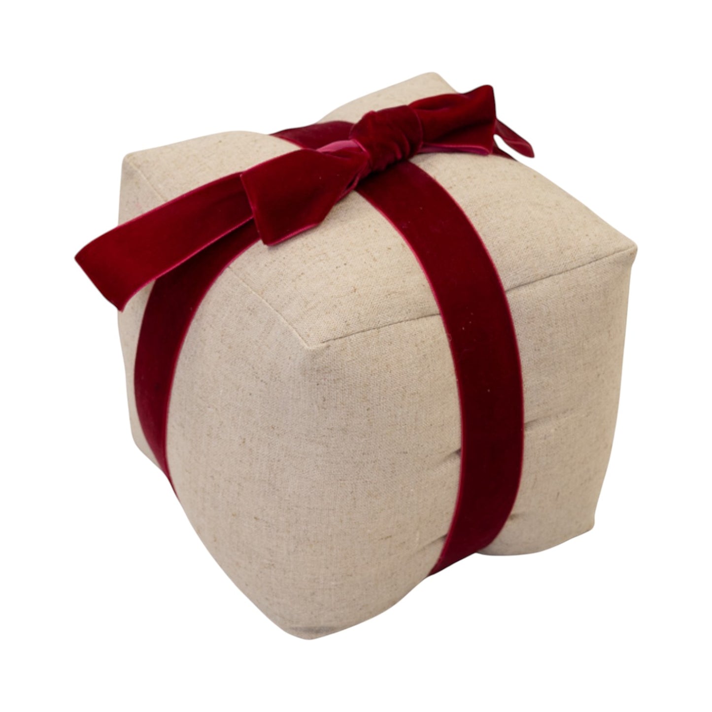 Red Velvet Bow Prsent Shape Doorstop