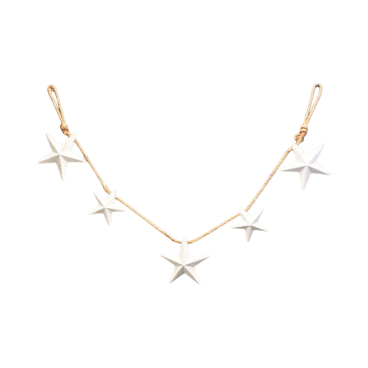 White Metal Star Christmas Garland 128cm