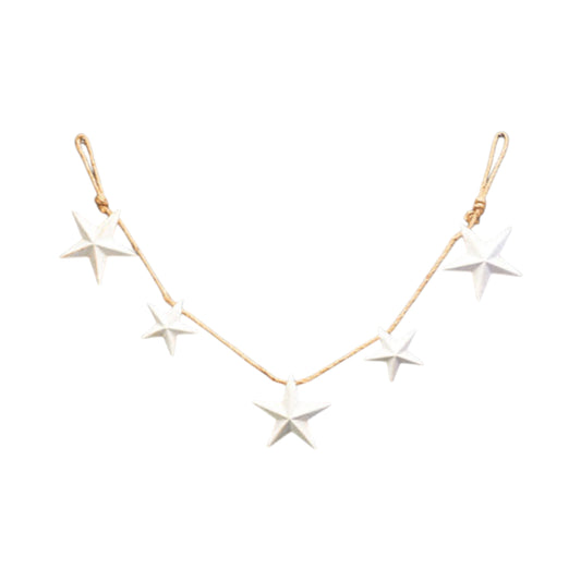 White Metal Star Christmas Garland 128cm