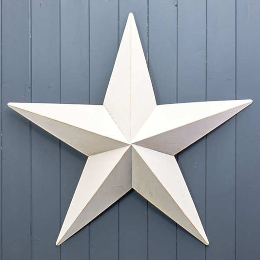 Extra Large White Metal Star Decoration 74cm