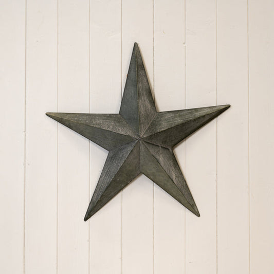 Large Natural Grey Metal Star Decoration 52cm