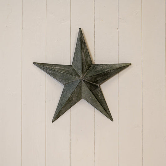 Natural Grey Distressed Metal Star Decoration 37cm
