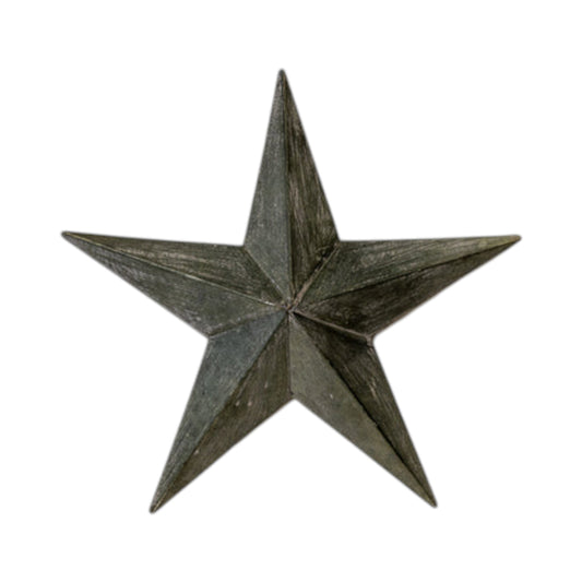 Natural Grey Distressed Metal Star Decoration 37cm