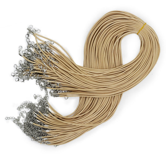 Waxed Pendant Cord -  2mm x 55cm - Tan 117x2