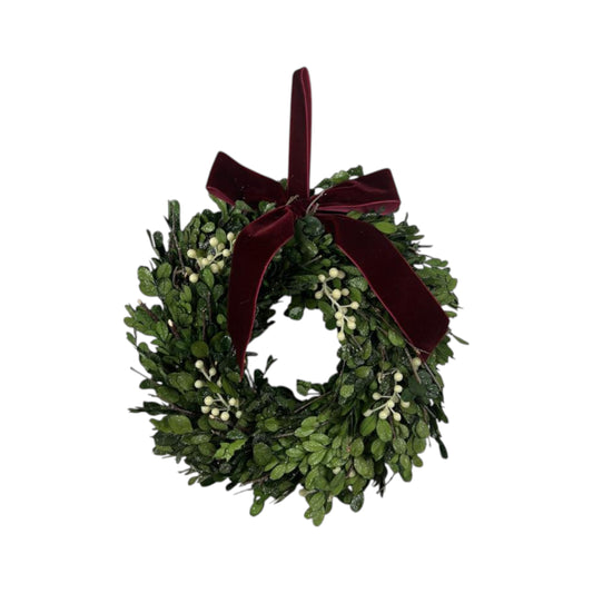 Mistletoe Wreath with Bow 29cm
