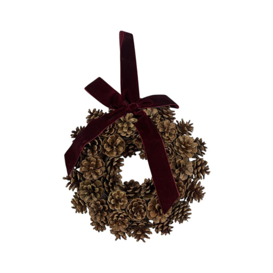 Pinecone Wreath with Bow 30cm