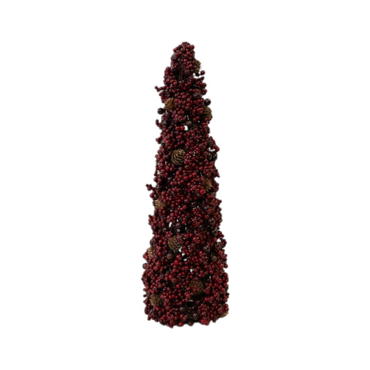 Luxury Burgundy Berry and Mini Pinecone Tree 49cm
