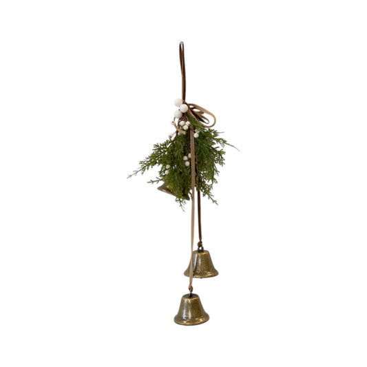 Hanging Bells with Greenery and White Berries