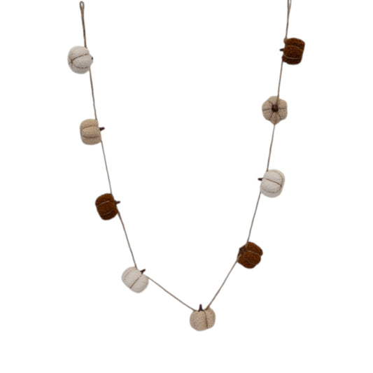 Boucle Pumpkin Garland White Beige and Brown 150cm